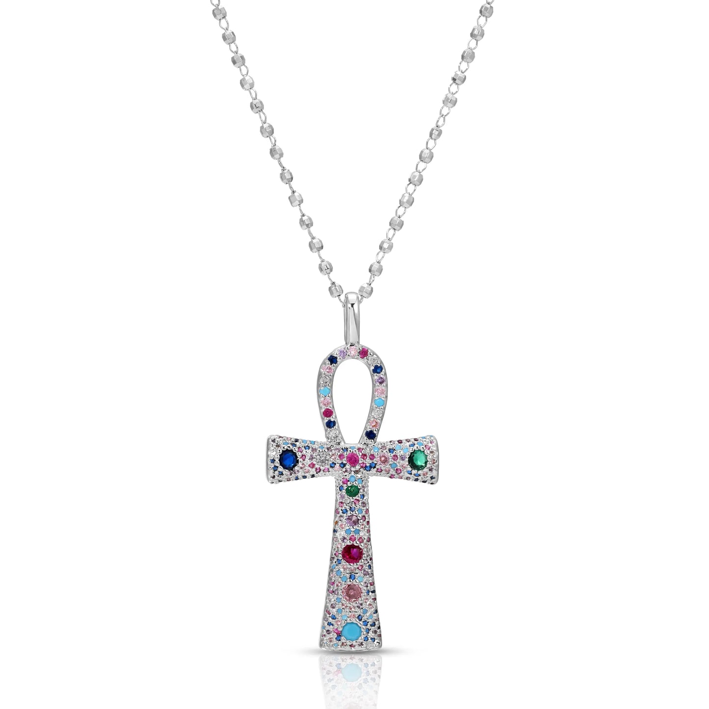 Icy Ankh Necklace (Multicolor)