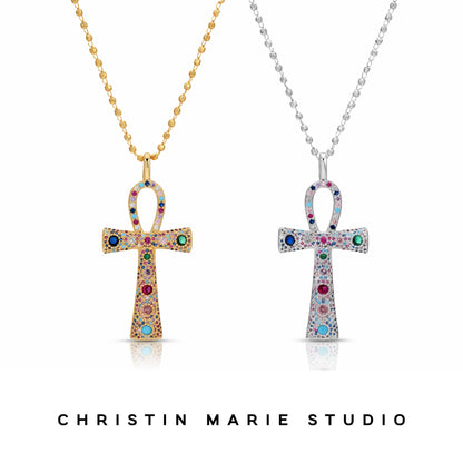Icy Ankh Necklace (Multicolor)