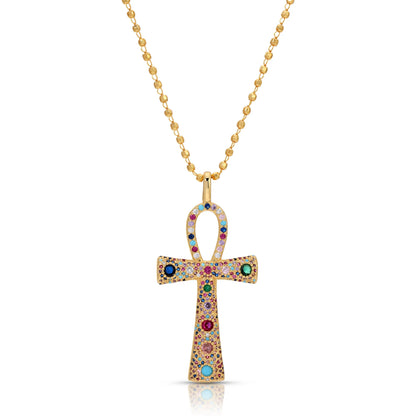 Icy Ankh Necklace (Multicolor)