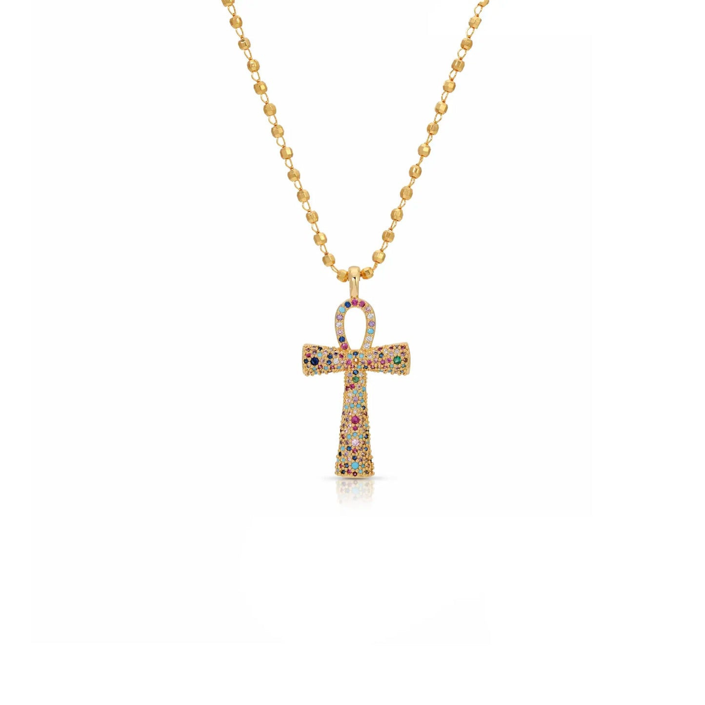 Icy Ankh Necklace (Multicolor)