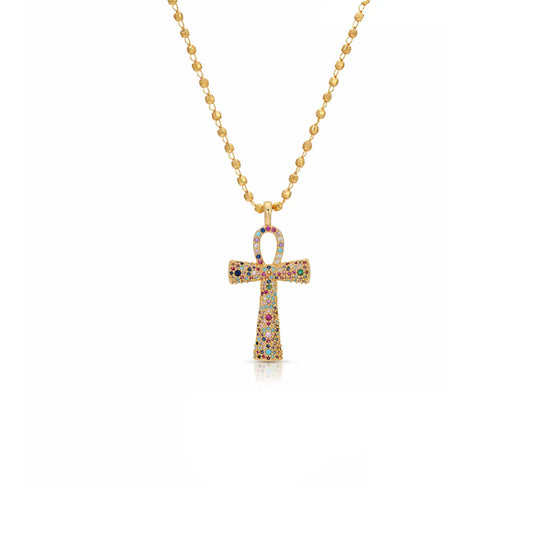 Icy Ankh Necklace (Multicolor)