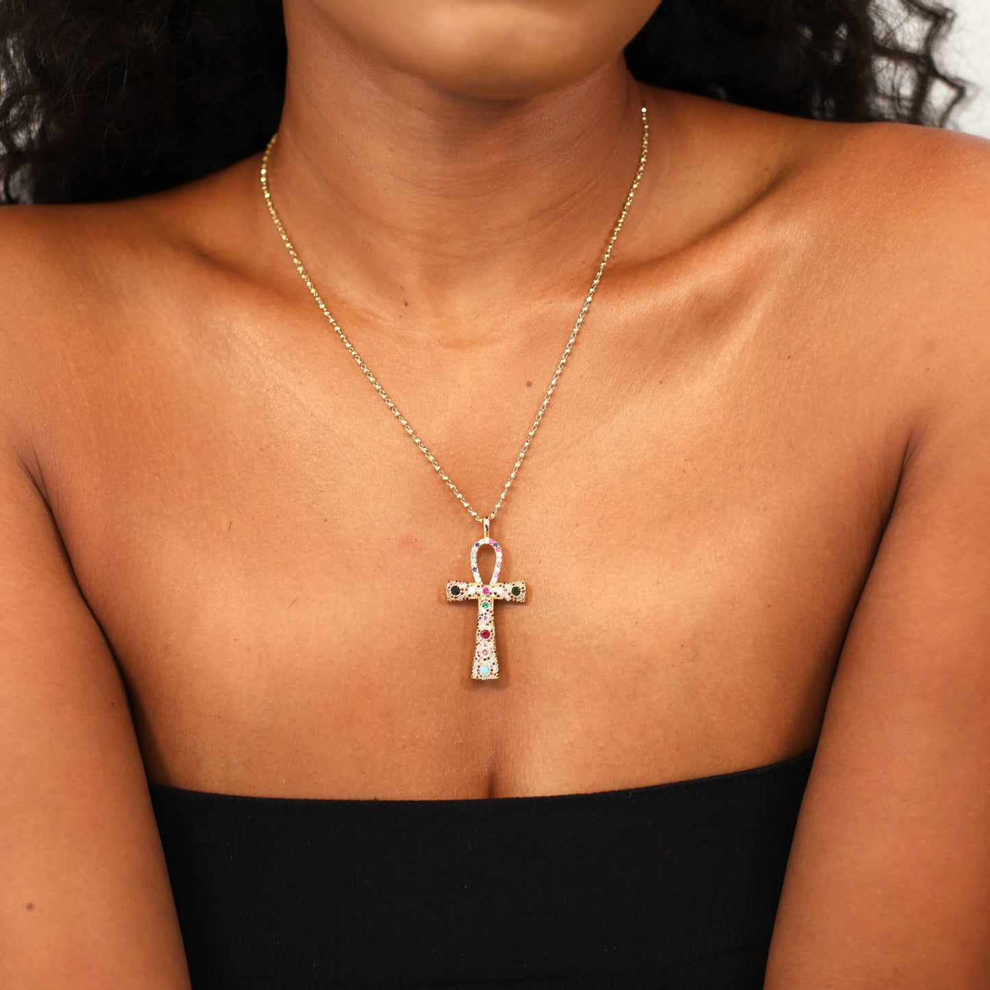 Icy Ankh Necklace (Multicolor)